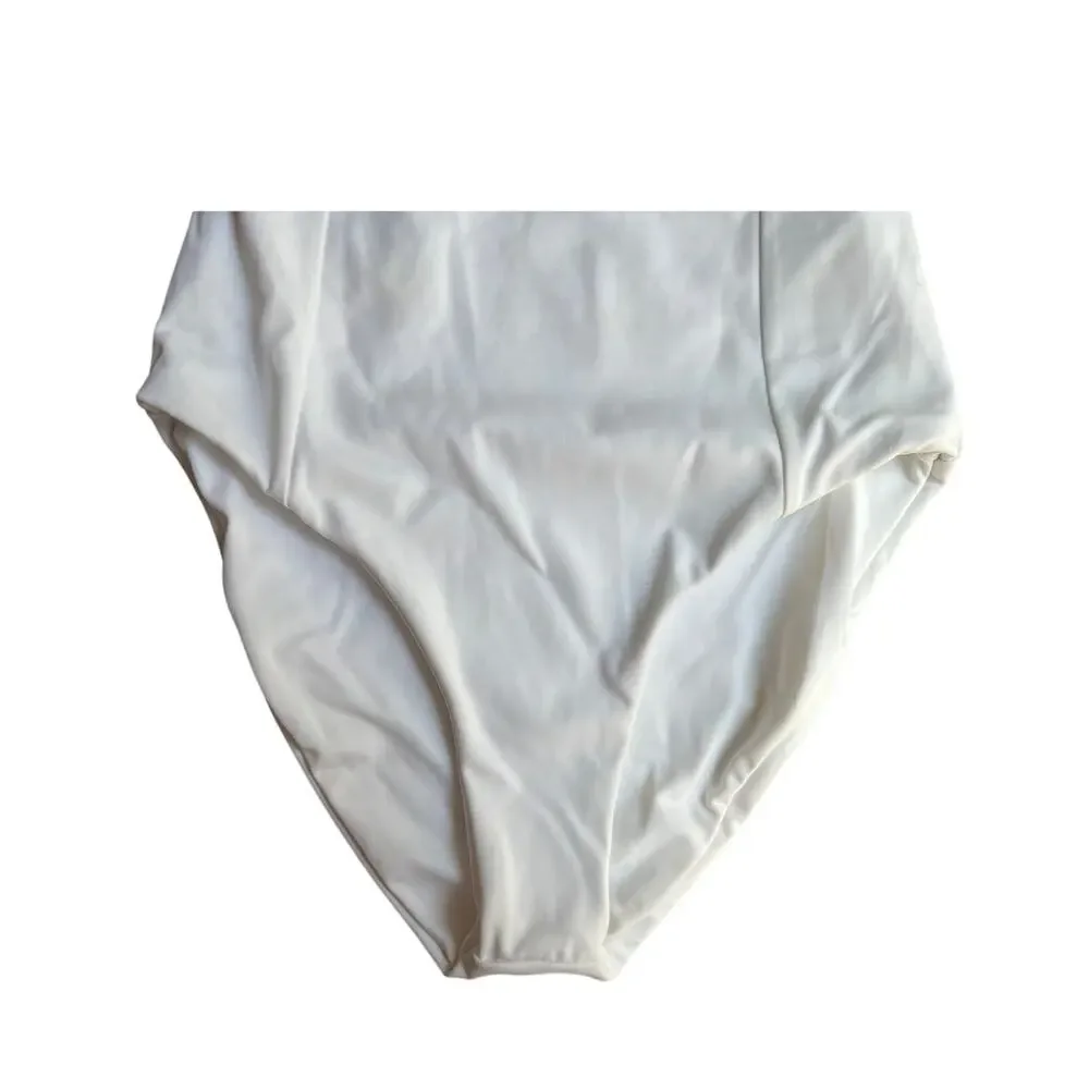 Beach Riot Women's Dina One Piece Swimsuit White Size XS MISSING BUCKLE 304364